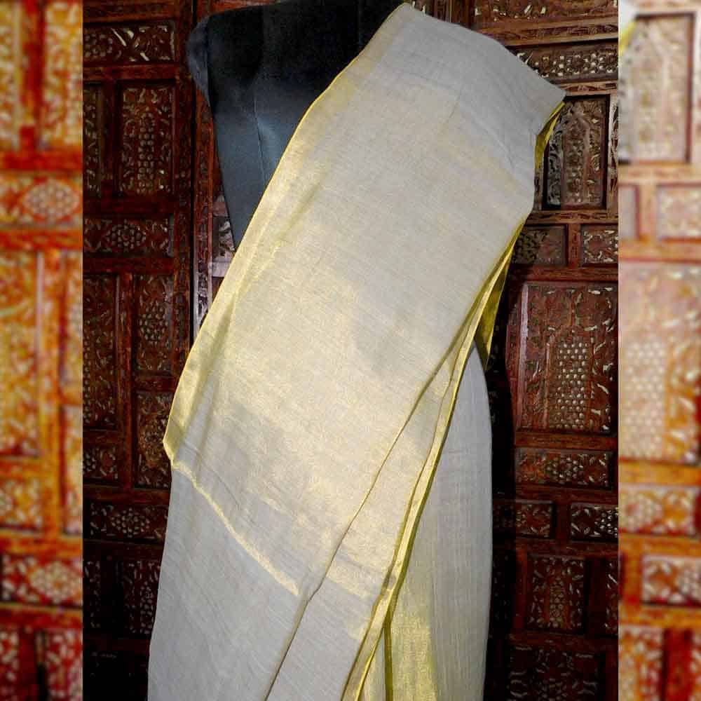 Luxurious Metalic linen Handloom Saree RAML33Z 3