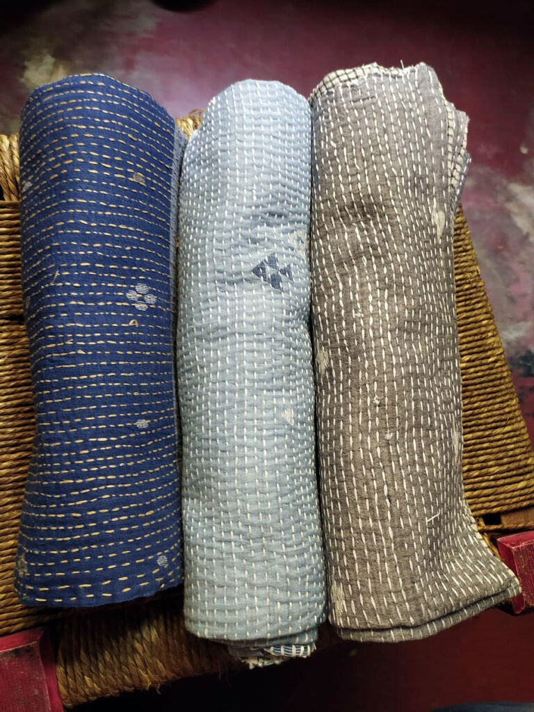 Baby blankets Muslin jamdani with kantha stitching