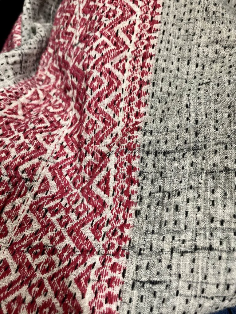 Kantha stitching, detail-min