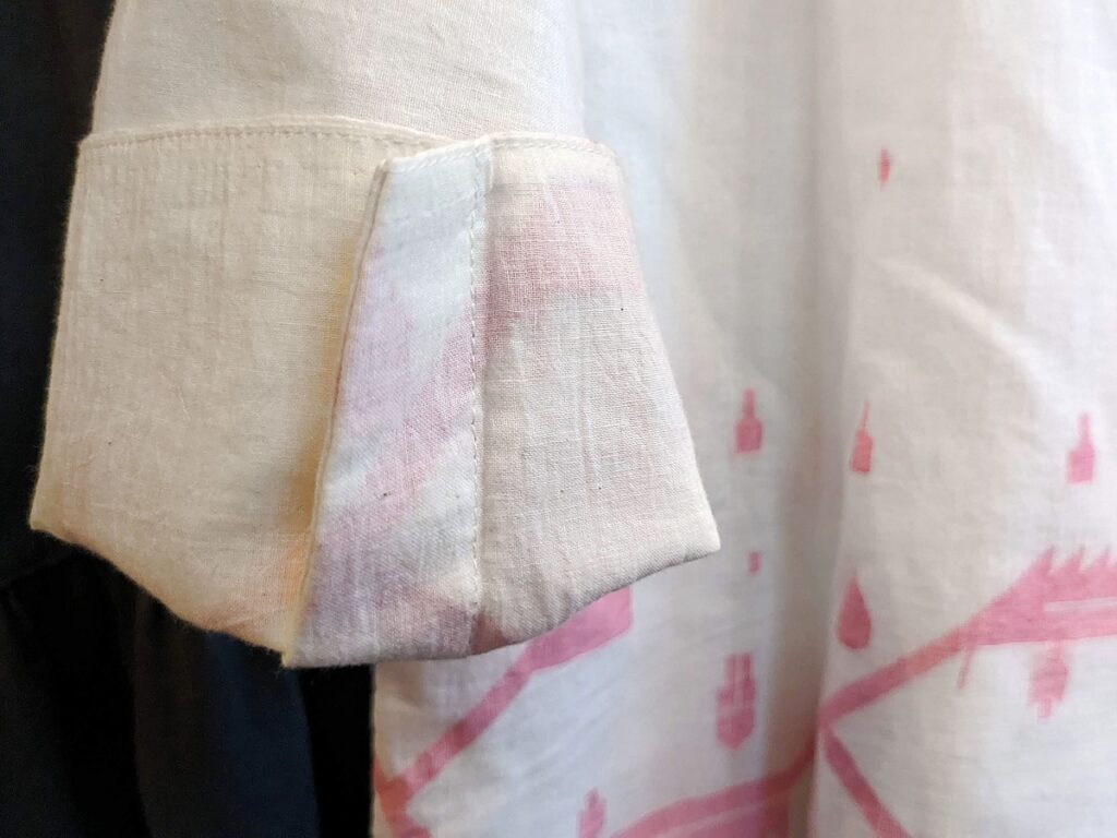 Pajama- pink and white Muslin jamdani, detail