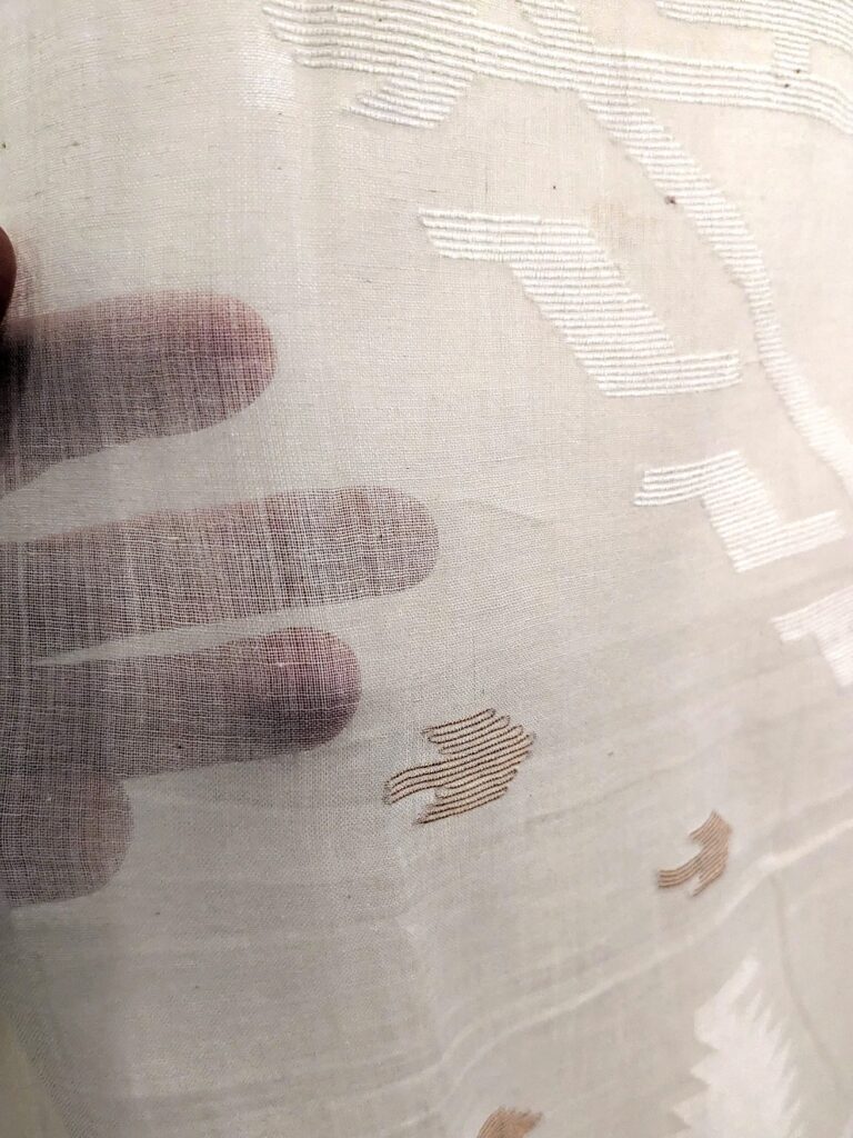 Panel- white detail of transparency Muslin jamdani