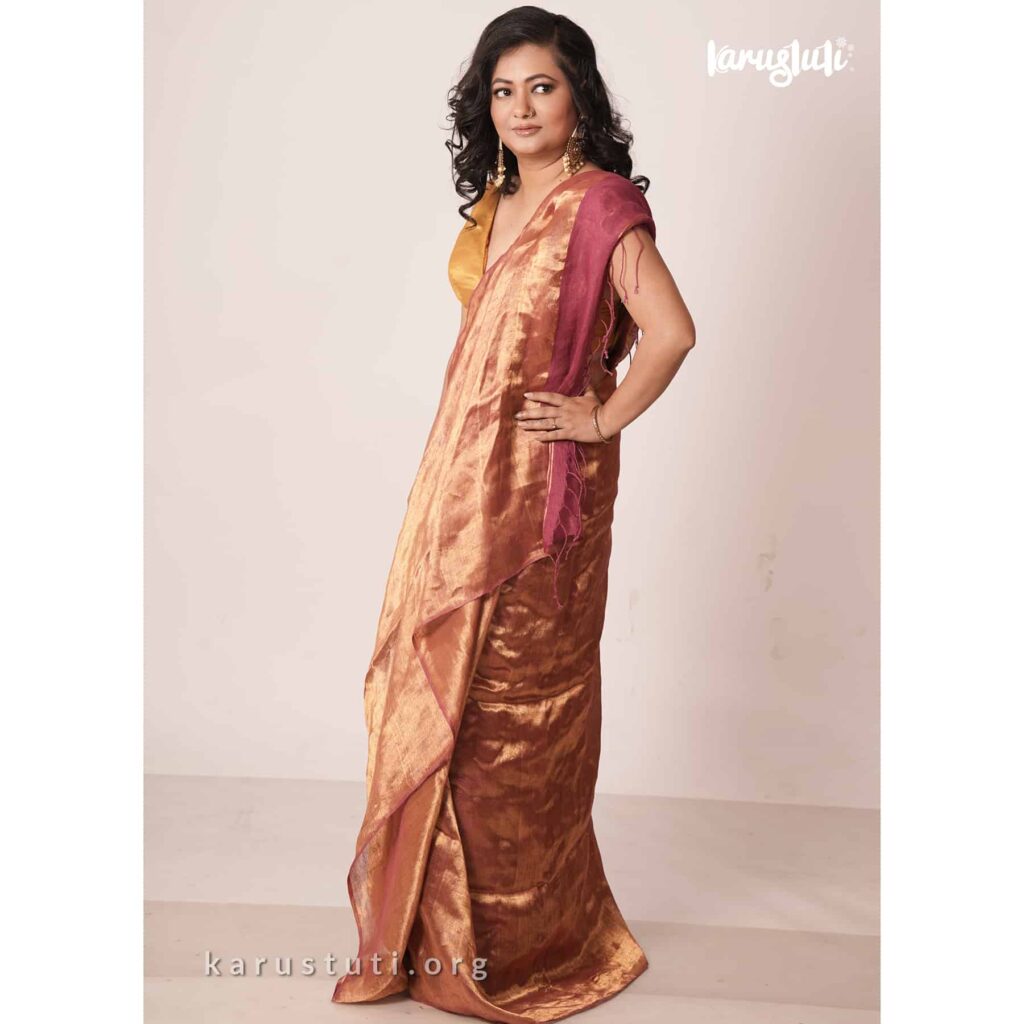 Silk metallic saree online