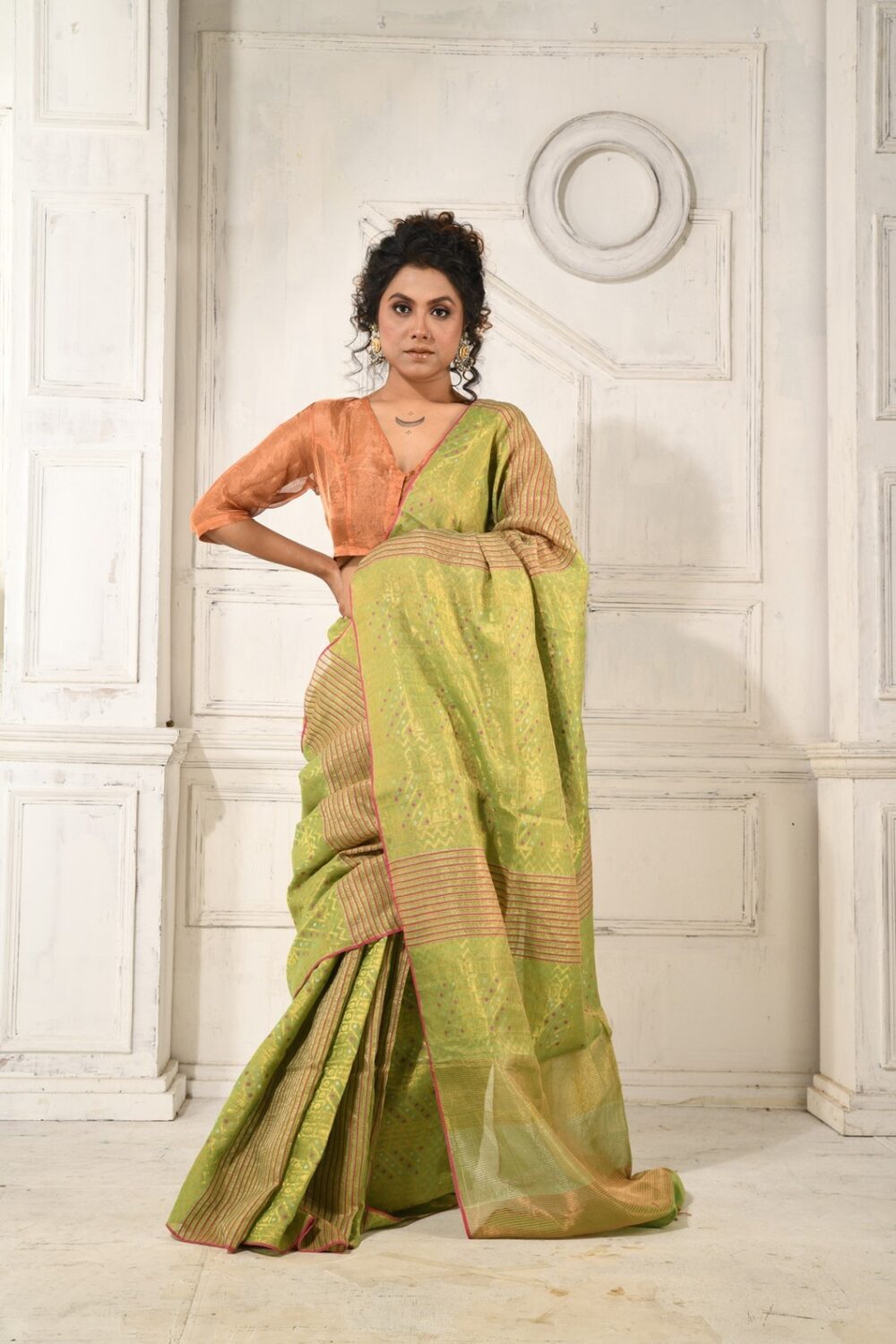 JACQUARDMETALLICSAREE-KARU36-LEAF-GREEN (1)