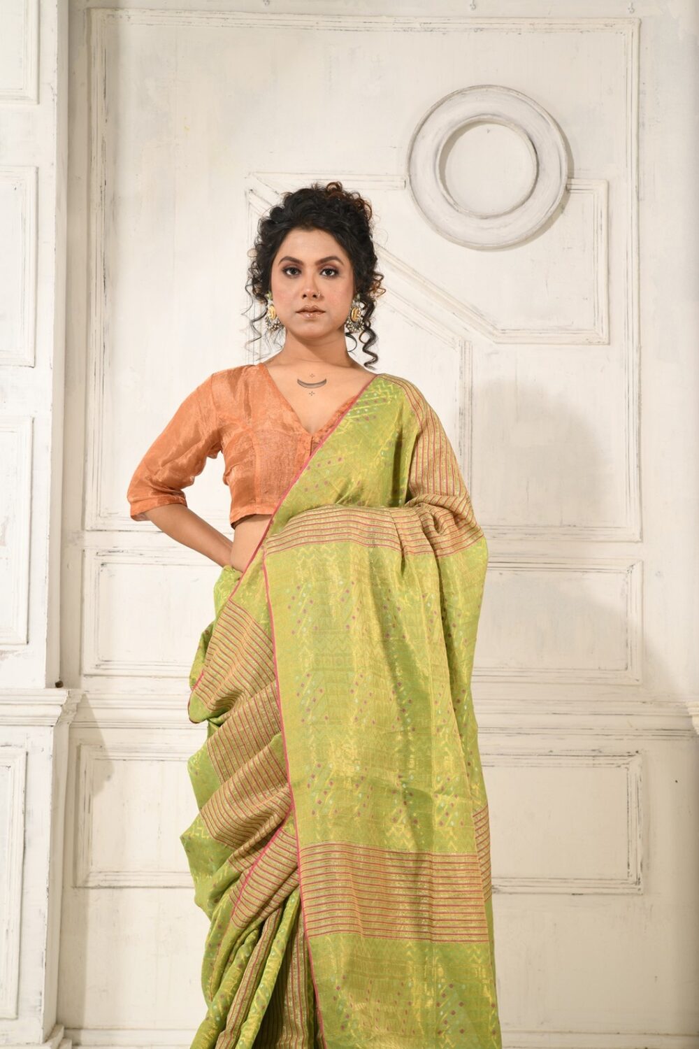 JACQUARDMETALLICSAREE-KARU36-LEAF-GREEN (2)