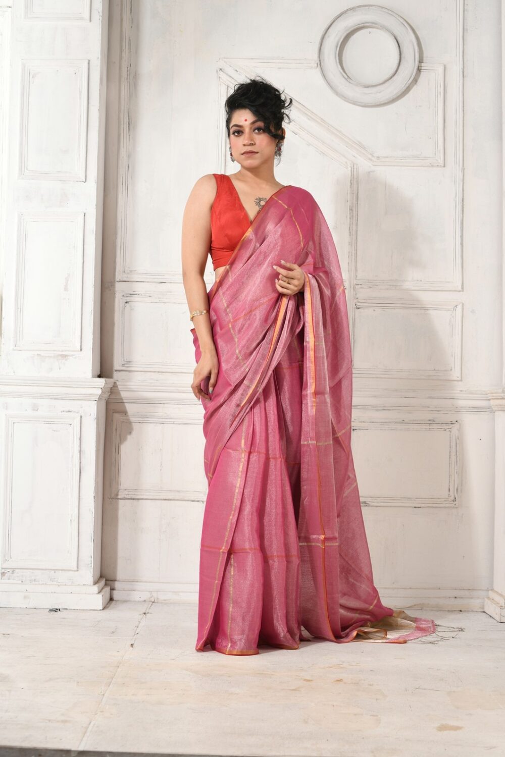METALLICHANDLOOMSAREE-KARU20-PINK-SILVER (1)