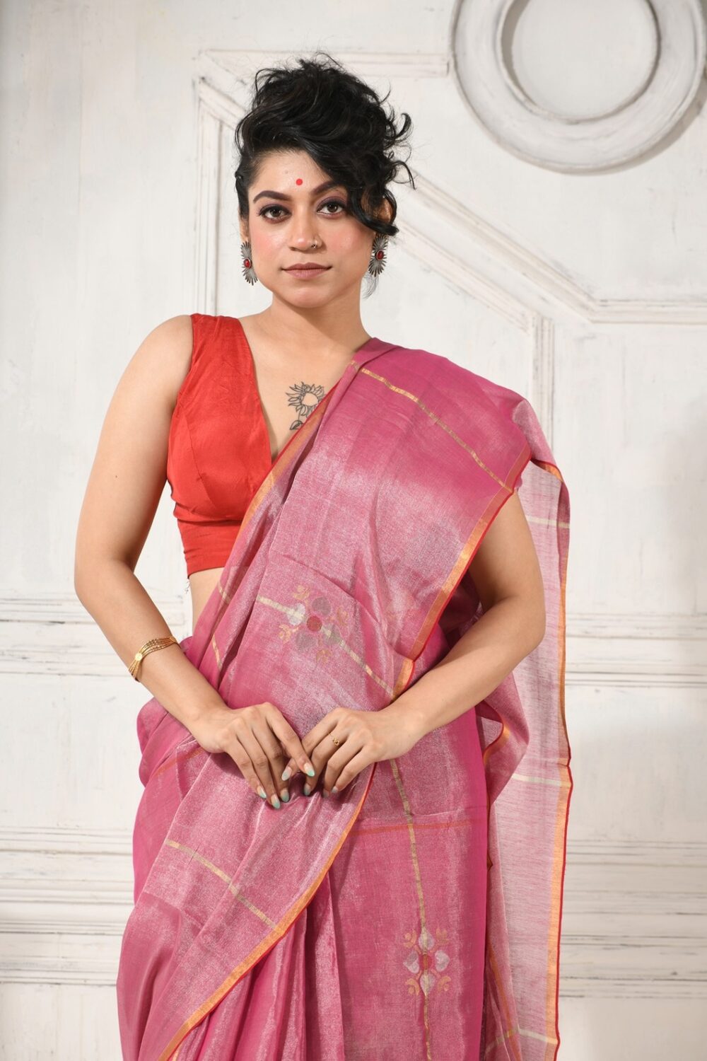 METALLICHANDLOOMSAREE-KARU20-PINK-SILVER (2)
