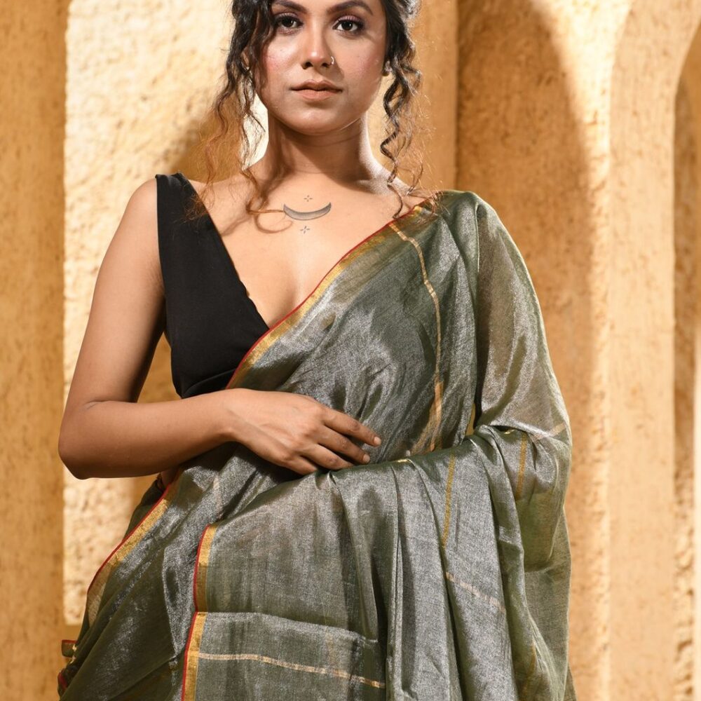 METALLICHANDLOOMSAREE-KARU22-SAGE-GREEN