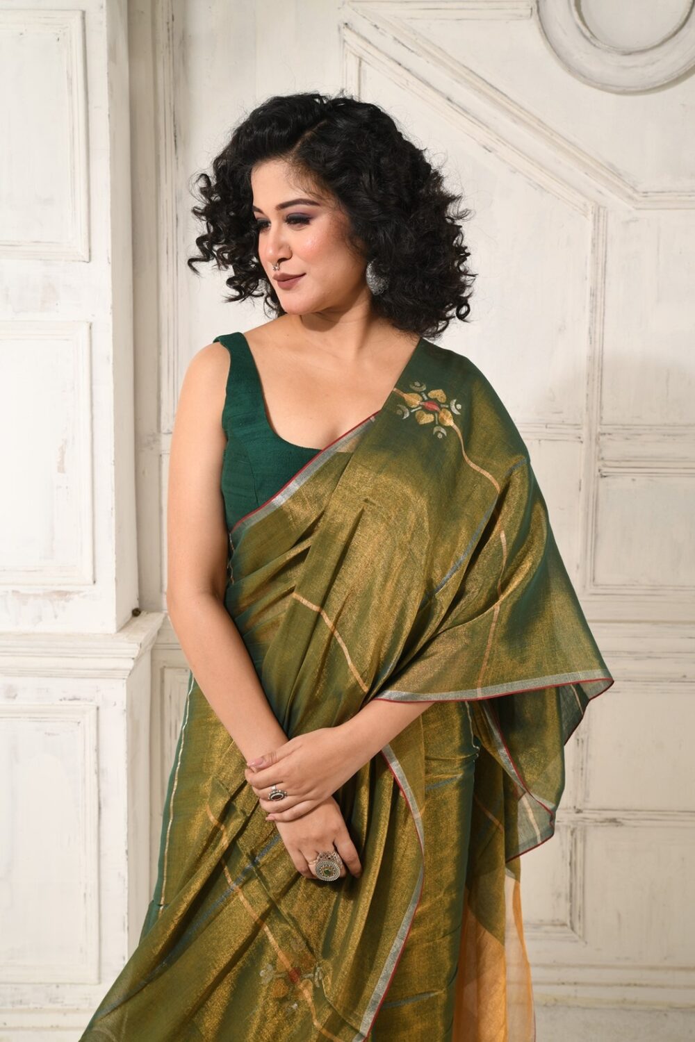 METALLICHANDLOOMSAREE-KARU23-GREEN-GOLD